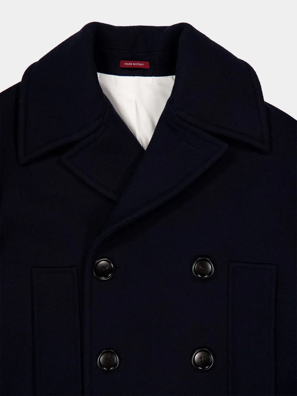 Navy Blue Wool Coat sold by Fashion Clinic product image thumbnail 3