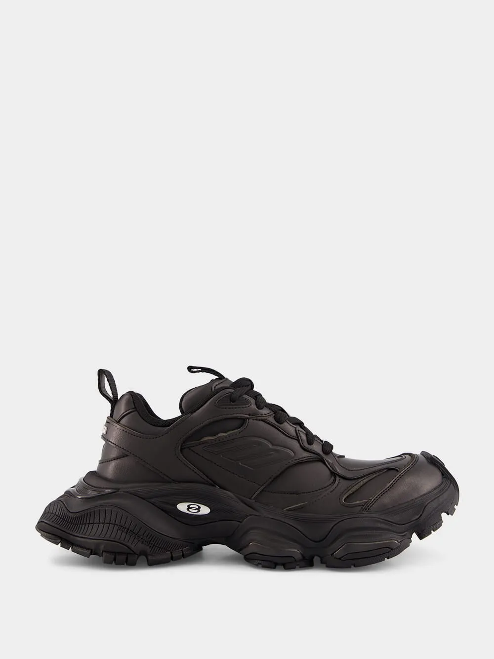 Black Cargo Leather Sneakers sold by Fashion Clinic