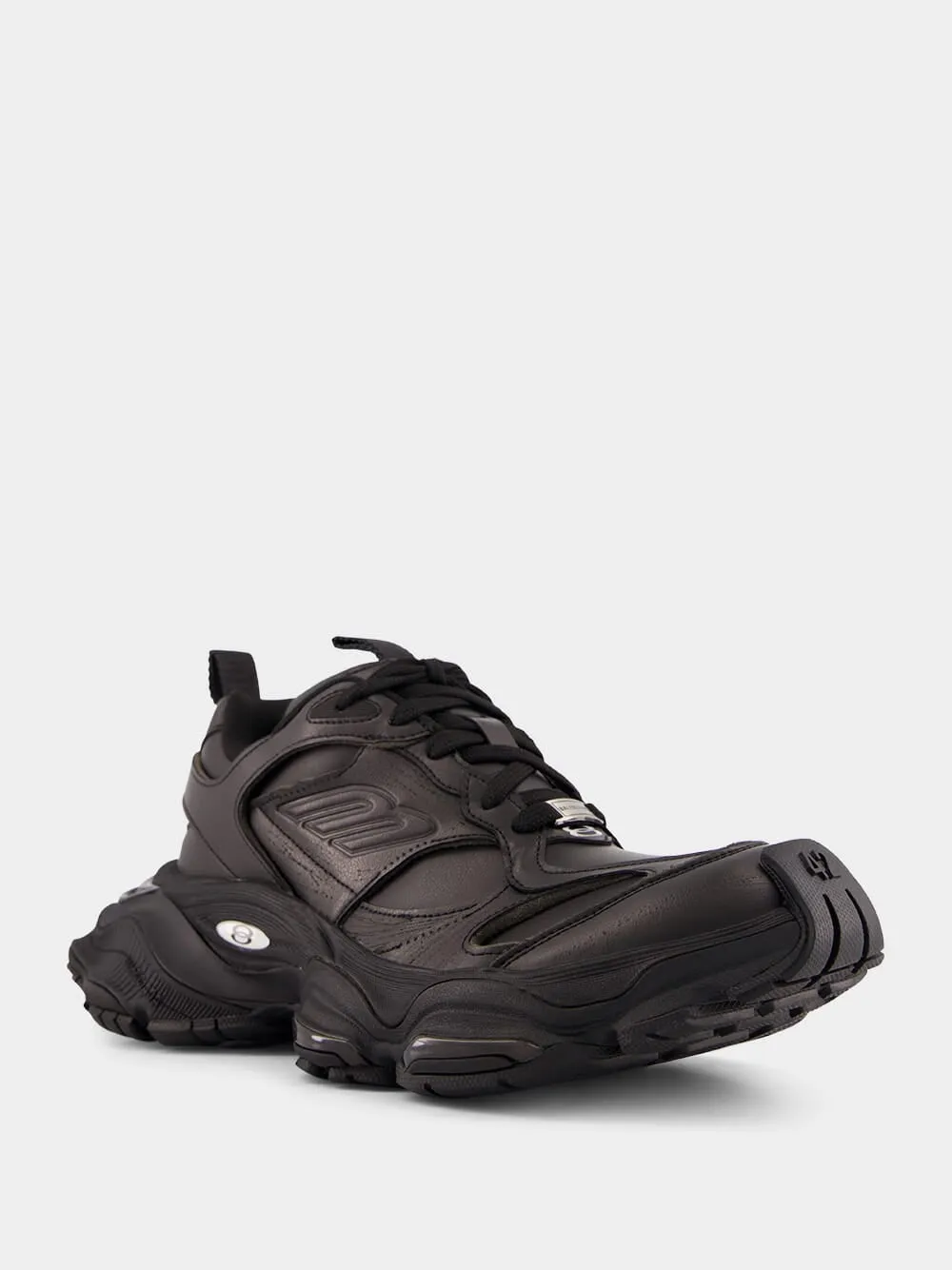 Black Cargo Leather Sneakers sold by Fashion Clinic product image thumbnail 2