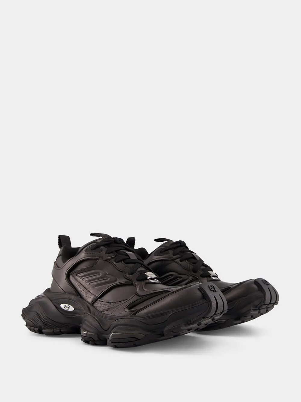 Black Cargo Leather Sneakers sold by Fashion Clinic product image thumbnail 3