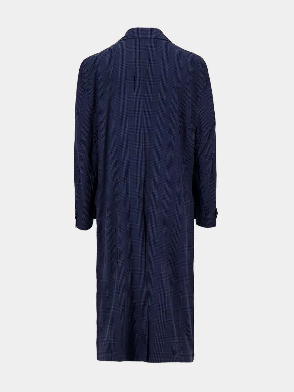 Navy Blue Fluid Double-Breasted Coat sold by Fashion Clinic product image thumbnail 2