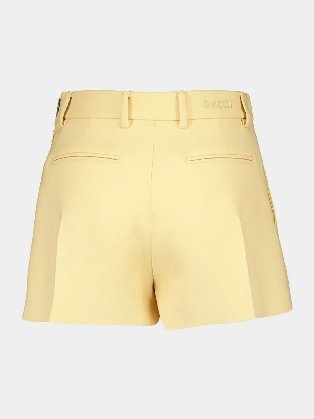 Light Yellow Wool Crêpe Shorts sold by Fashion Clinic product image thumbnail 2