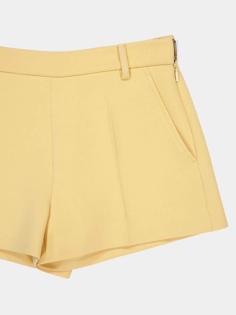 Light Yellow Wool Crêpe Shorts sold by Fashion Clinic product image thumbnail 3