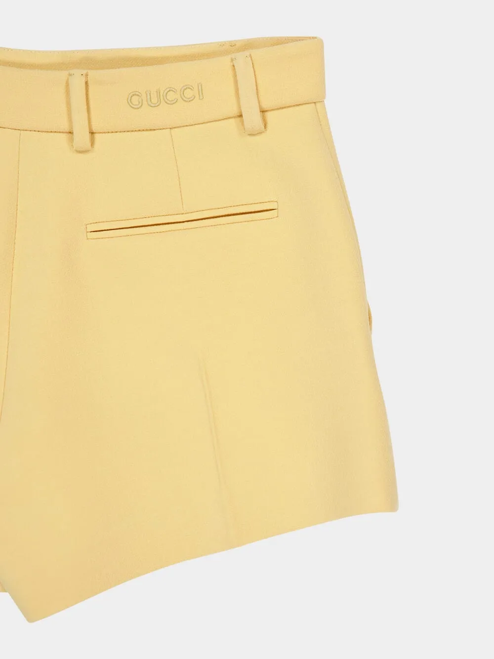 Light Yellow Wool Crêpe Shorts sold by Fashion Clinic product image thumbnail 4