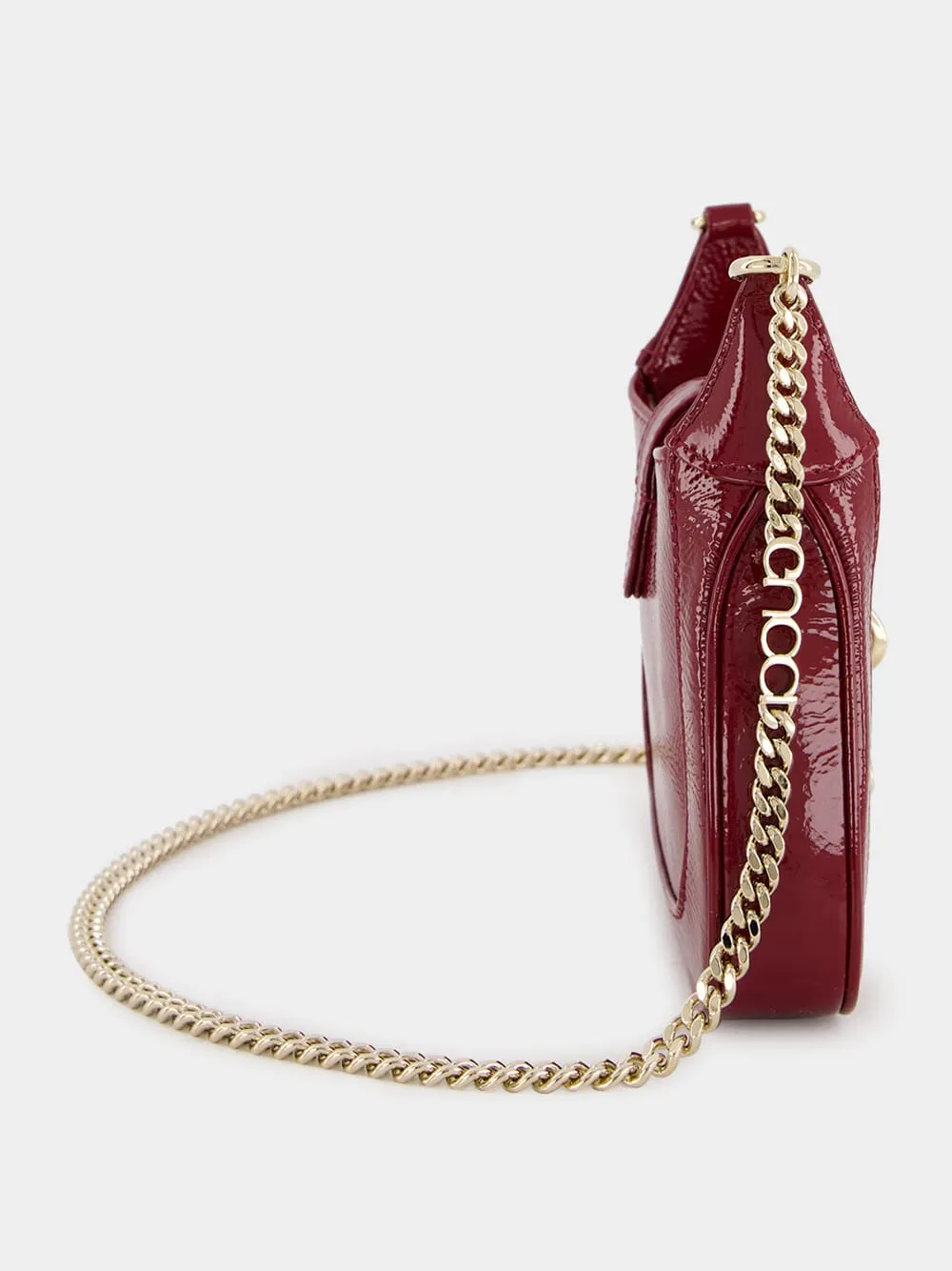 Jackie Notte Mini Rosso Ancora Patent Chain Bag sold by Fashion Clinic product image thumbnail 4