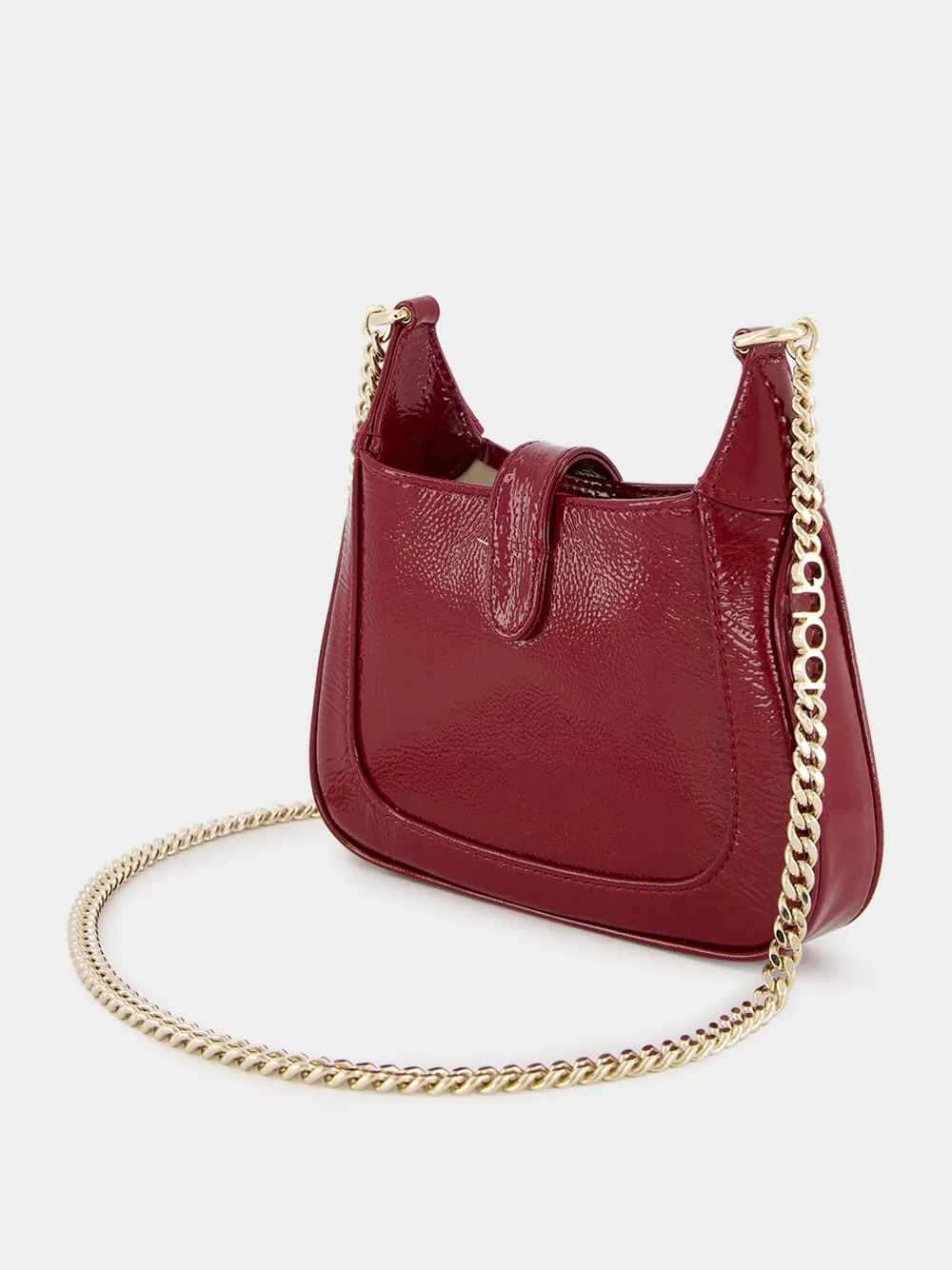 Jackie Notte Mini Rosso Ancora Patent Chain Bag sold by Fashion Clinic product image thumbnail 5