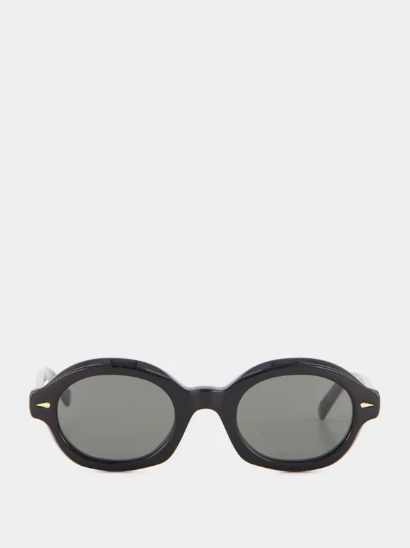 Black Marzo Oval Sunglasses sold by Fashion Clinic