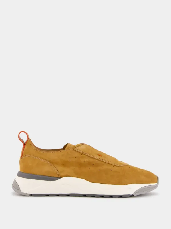Gold Brown Suede Sneakers sold by Fashion Clinic