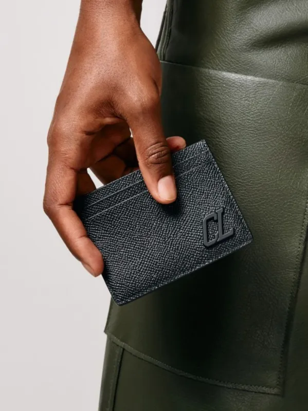 Black Groovy Calf Leather Card Holder sold by Fashion Clinic