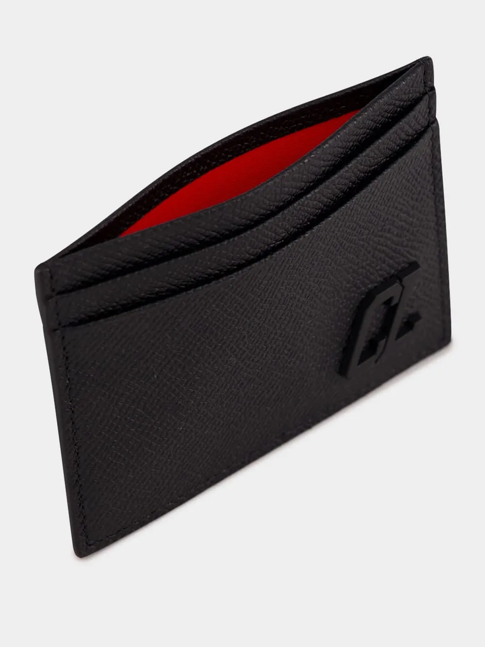 Black Groovy Calf Leather Card Holder sold by Fashion Clinic product image thumbnail 4