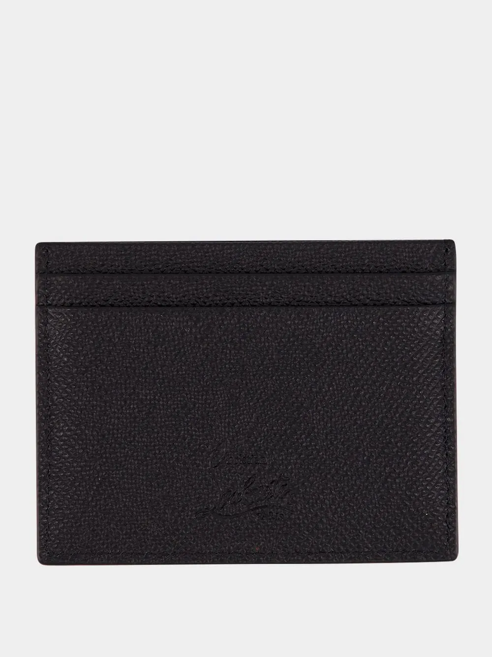 Black Groovy Calf Leather Card Holder sold by Fashion Clinic product image thumbnail 3
