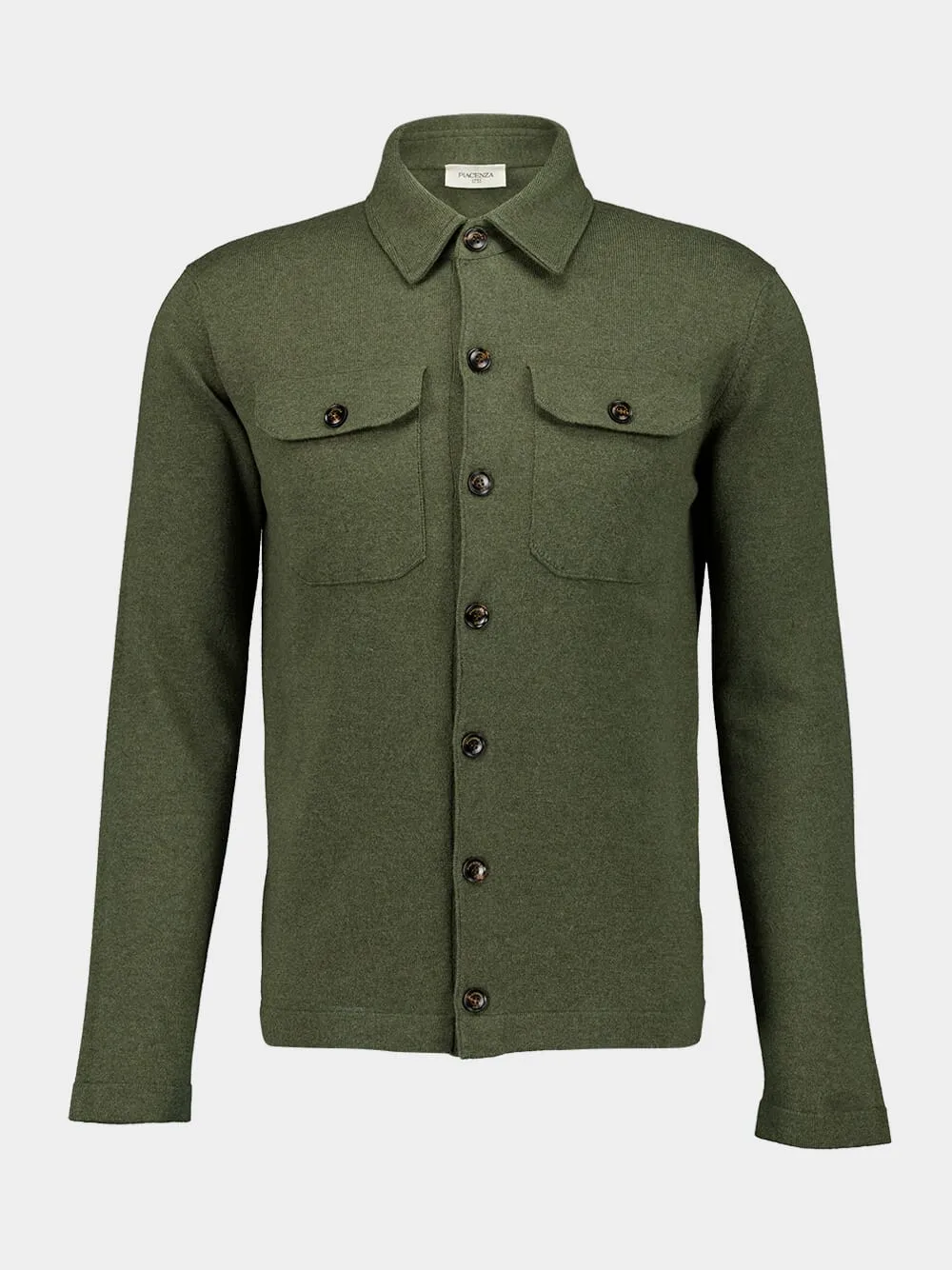 Army Green Cashmere Shirt Jacket sold by Fashion Clinic