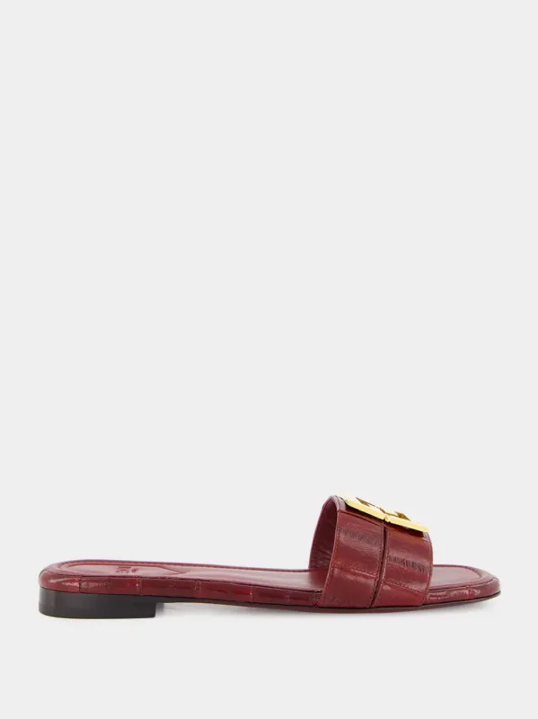 Burgundy FFold Sandals sold by Fashion Clinic