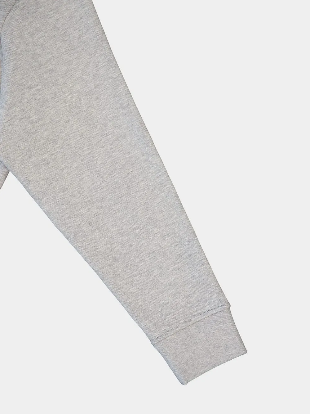 Grey Cotton Zip-Up Hooded Sweatshirt sold by Fashion Clinic product image thumbnail 4