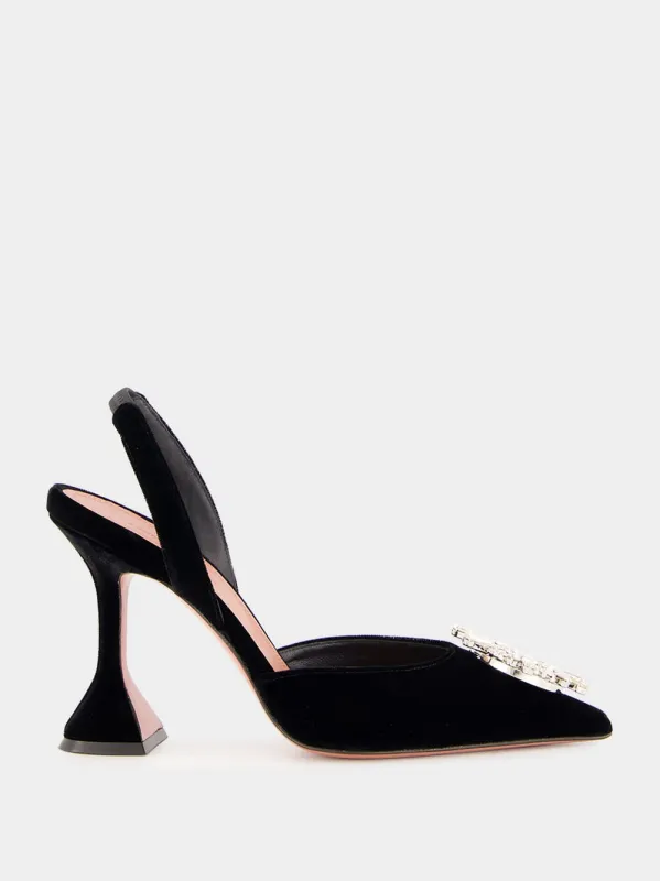 Black Velvet Begum Slingback Pumps sold by Fashion Clinic