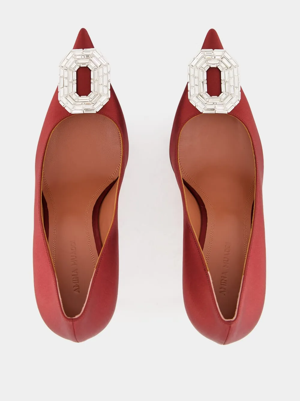 Red Camelia Satin Pumps sold by Fashion Clinic product image thumbnail 4