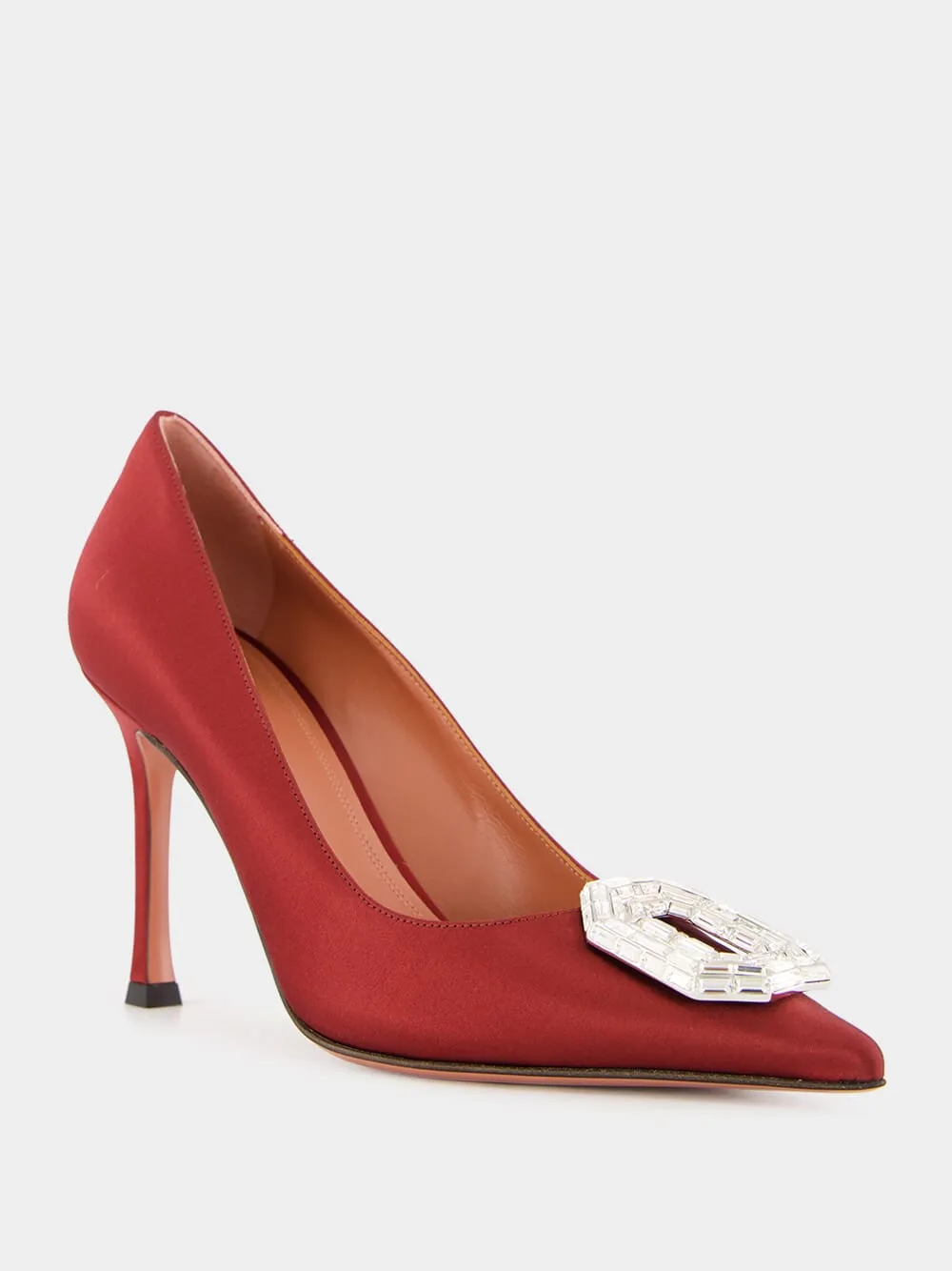 Red Camelia Satin Pumps sold by Fashion Clinic product image thumbnail 2