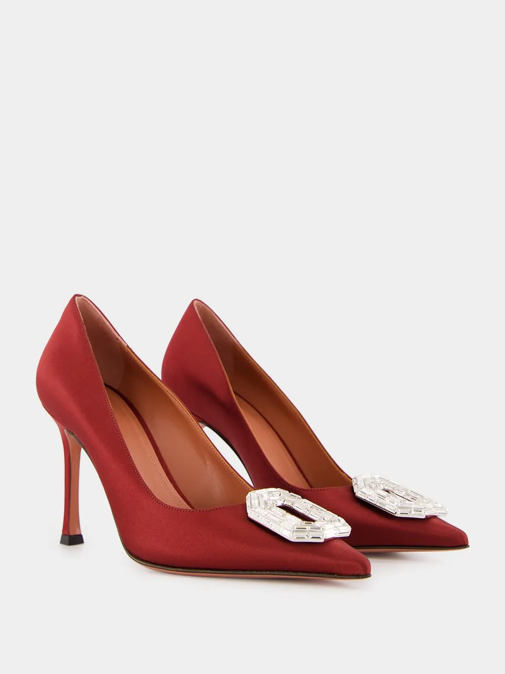 Red Camelia Satin Pumps sold by Fashion Clinic product image thumbnail 3