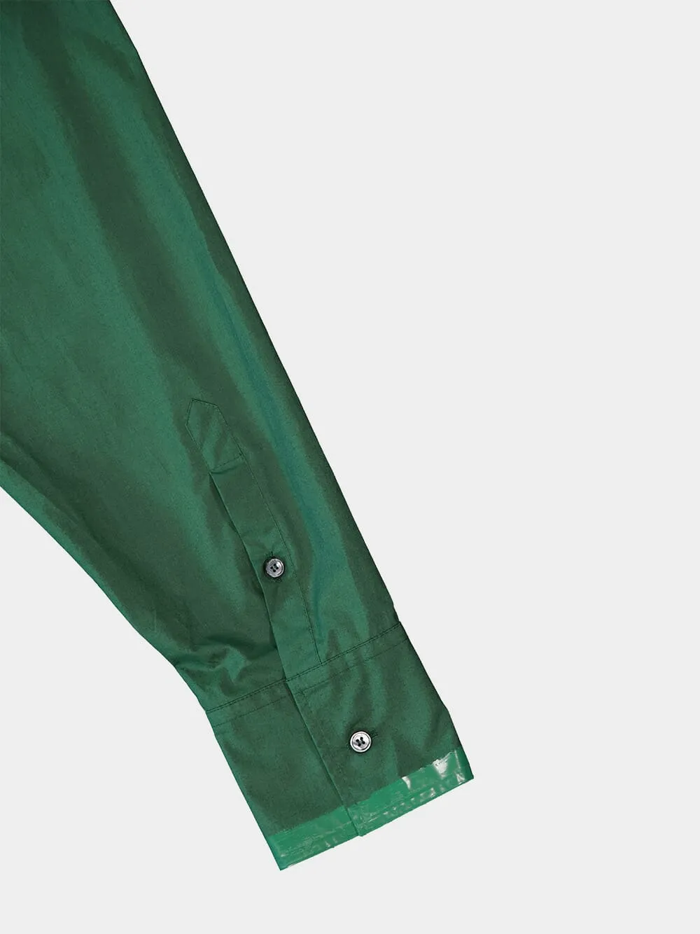 Green Poplin Shirt Jacket with Coated Hem sold by Fashion Clinic product image thumbnail 4