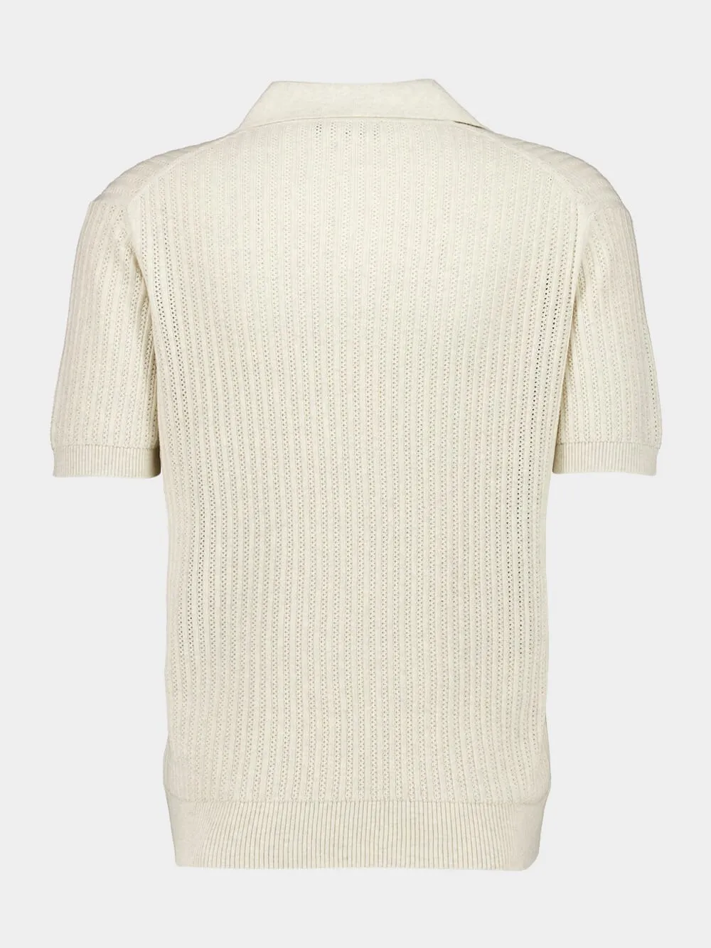 Ivory Chain Stitch Knit Polo sold by Fashion Clinic product image thumbnail 3