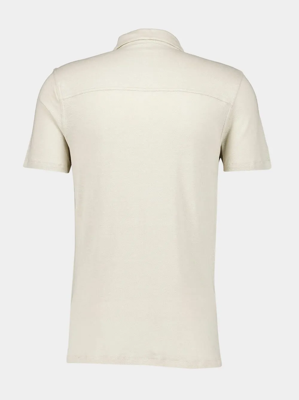 Pearl Linen Stretch Short-Sleeved Polo Shirt sold by Fashion Clinic product image thumbnail 2
