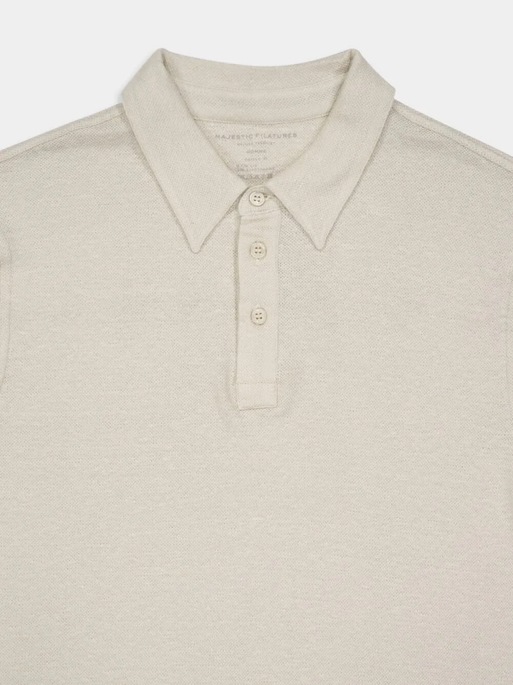 Pearl Linen Stretch Short-Sleeved Polo Shirt sold by Fashion Clinic product image thumbnail 3