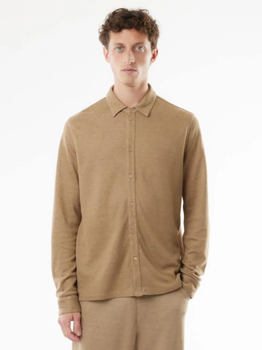 Desert Organic Cotton Linen Long-Sleeved Shirt sold by Fashion Clinic