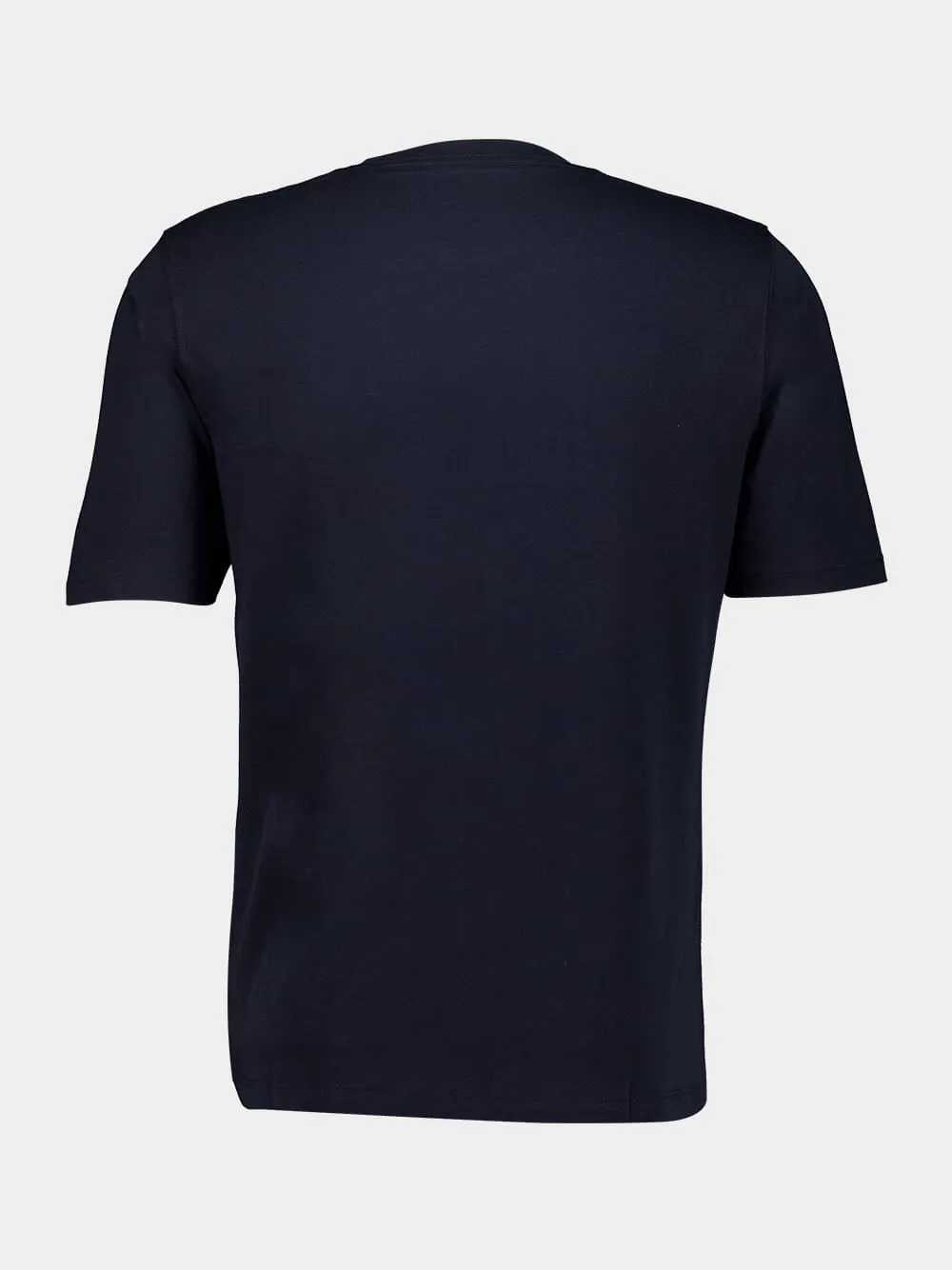 Navy Blue Lyocell Organic Cotton Short-Sleeved T-Shirt sold by Fashion Clinic product image thumbnail 2