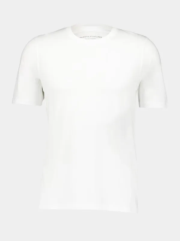 White Lyocell Organic Cotton Short-Sleeved T-Shirt sold by Fashion Clinic