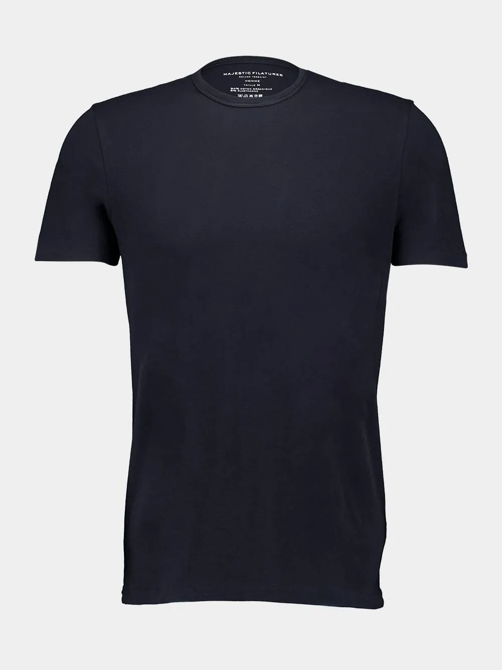 Navy Blue Organic Cotton Short-Sleeved T-Shirt sold by Fashion Clinic