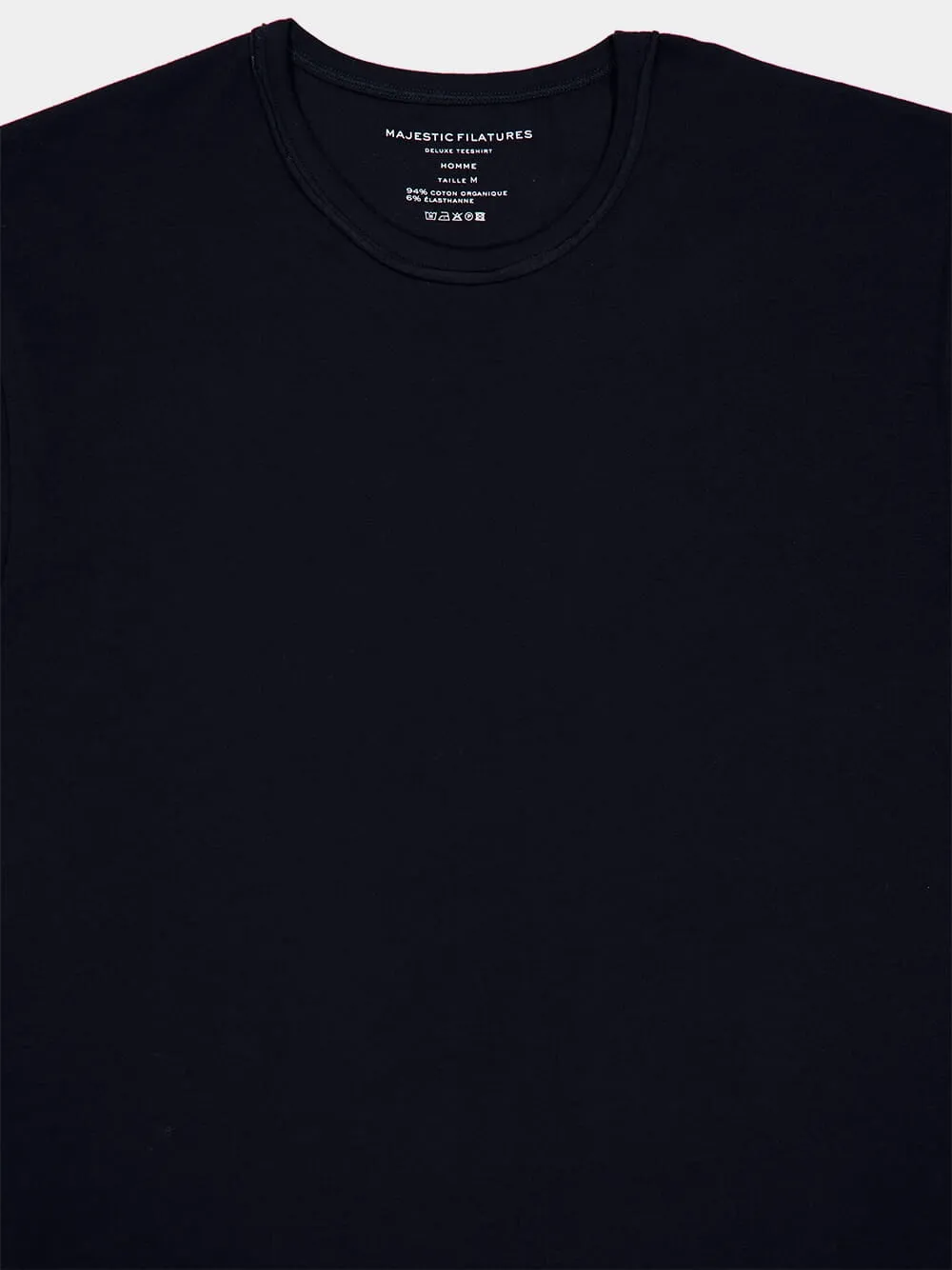Navy Blue Organic Cotton Short-Sleeved T-Shirt sold by Fashion Clinic product image thumbnail 3