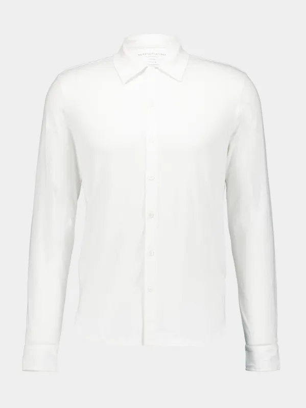White Organic Cotton Artisanal Dyeing Herman Shirt made by Fashion Clinic