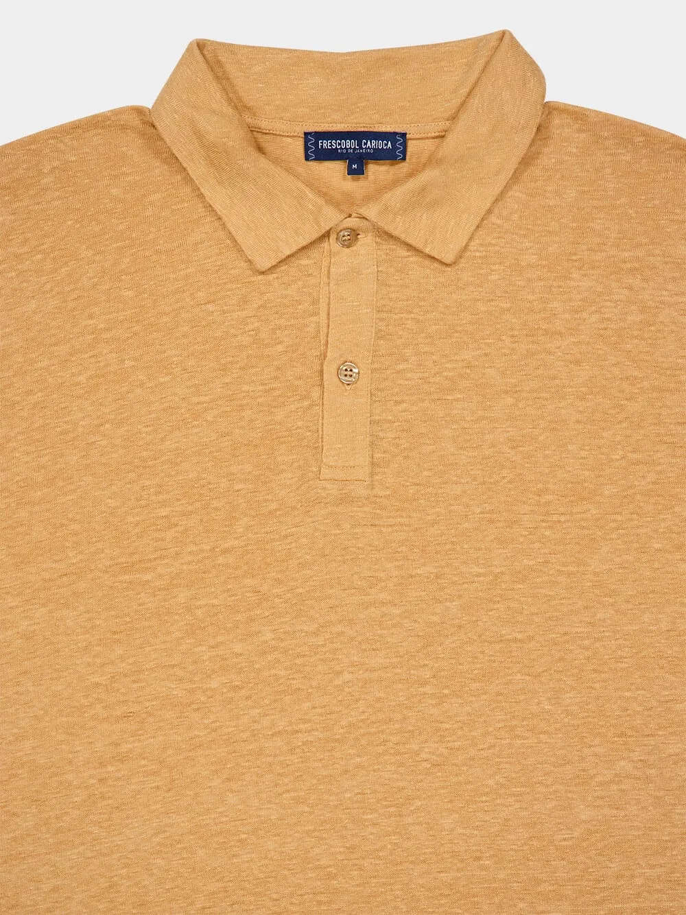 Orange Mello Linen Polo sold by Fashion Clinic product image thumbnail 3