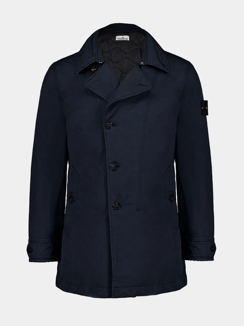 Blue Short Trench Coat with Anti-Drop sold by Fashion Clinic