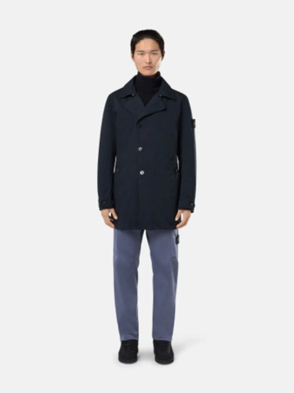 Blue Short Trench Coat with Anti-Drop sold by Fashion Clinic product image thumbnail 2