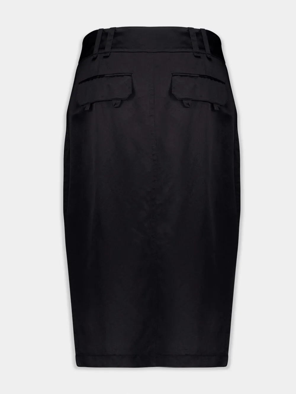 Black Silk Midi Skirt sold by Fashion Clinic product image thumbnail 2