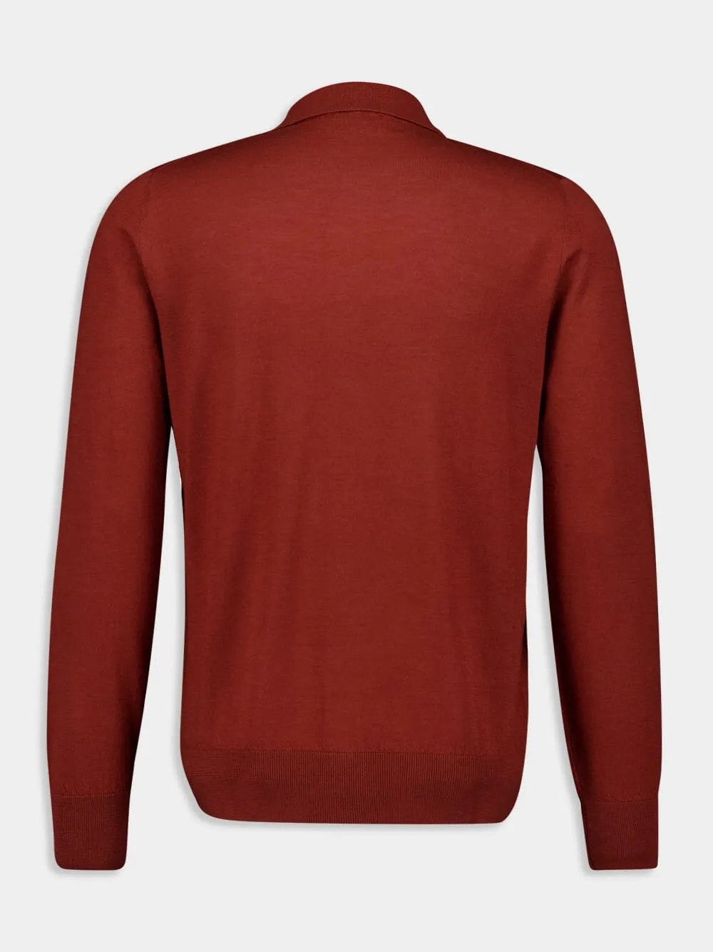 Merino Wool Silk Rust Button-Up Shirt sold by Fashion Clinic product image thumbnail 2