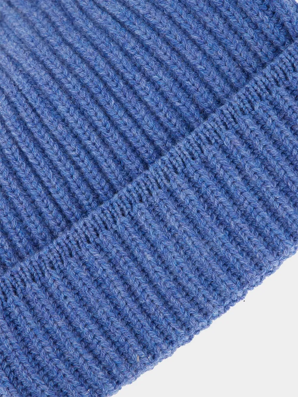 Light Blue Ribbed Cashmere Beanie sold by Fashion Clinic product image thumbnail 2