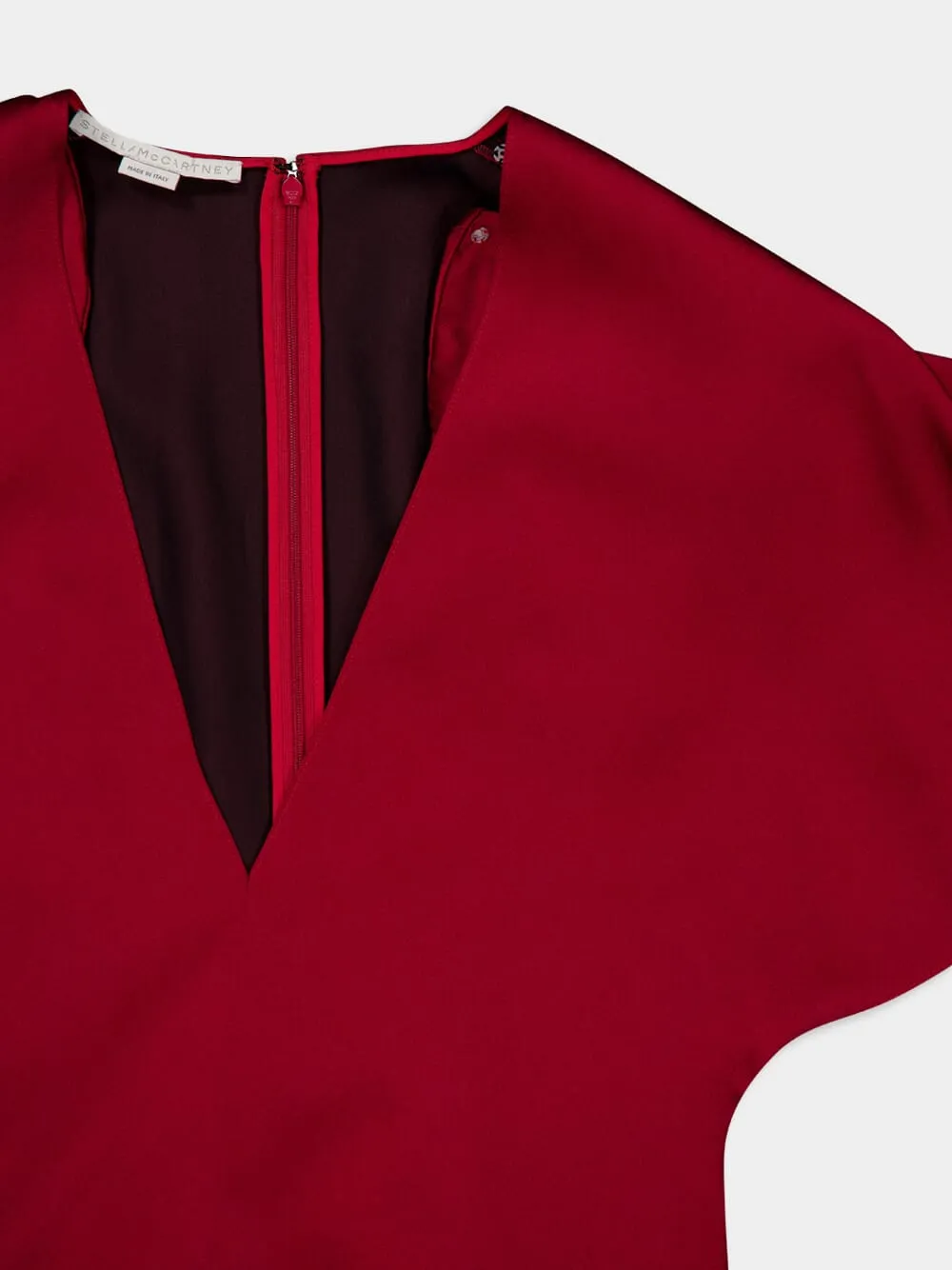 Burgundy Plunge Neck Leg-Slit Jumpsuit sold by Fashion Clinic product image thumbnail 3
