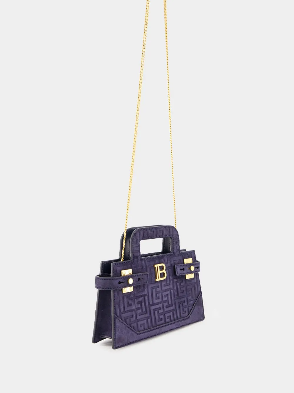 Blue B-Buzz Small Top Handle Suede Handbag sold by Fashion Clinic product image thumbnail 3