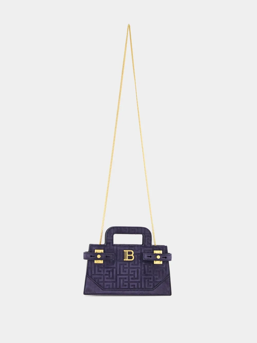 Blue B-Buzz Small Top Handle Suede Handbag sold by Fashion Clinic product image thumbnail 2