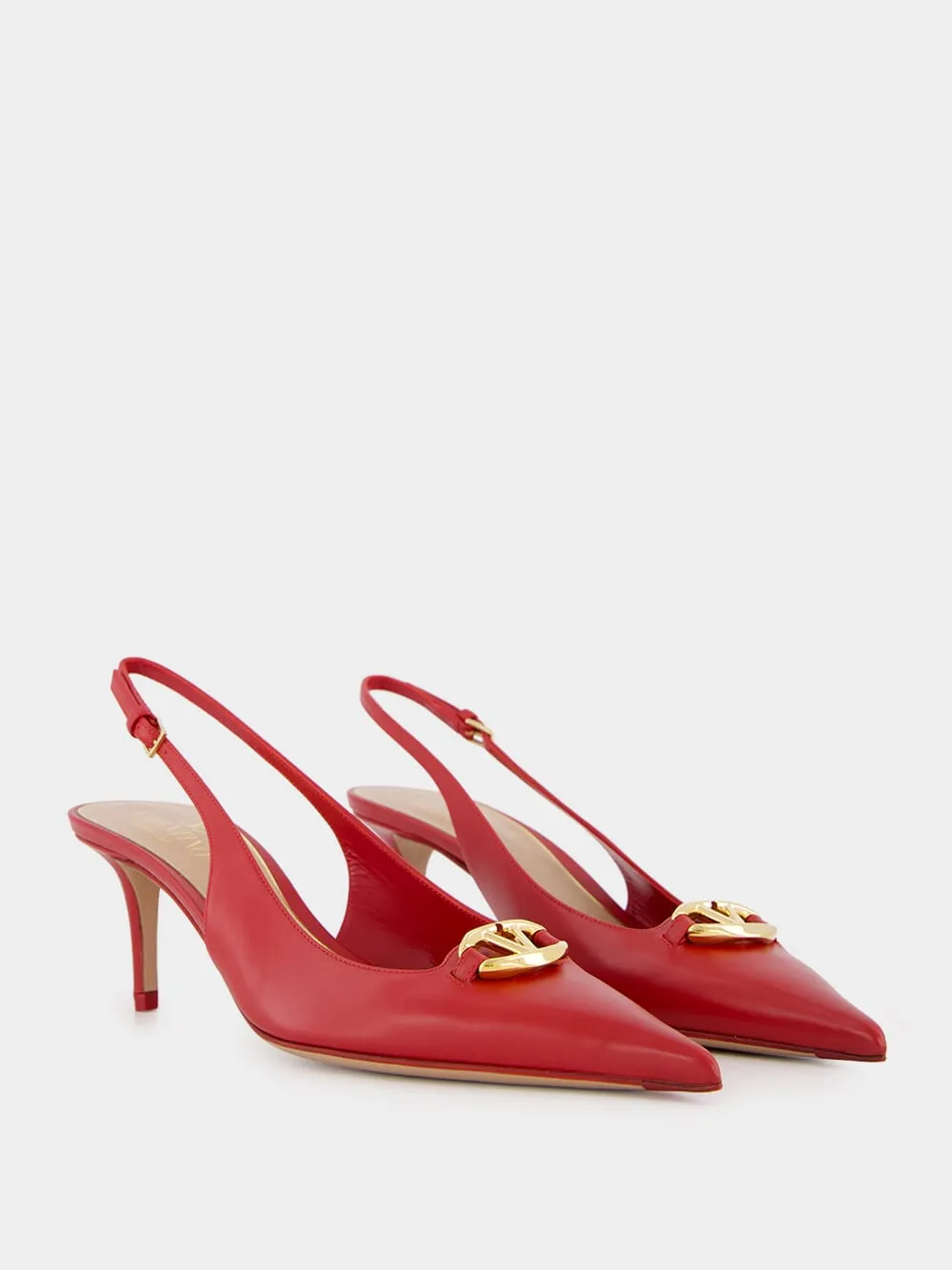 Red VLogo The Bold Edition Slingback Pumps sold by Fashion Clinic product image thumbnail 3