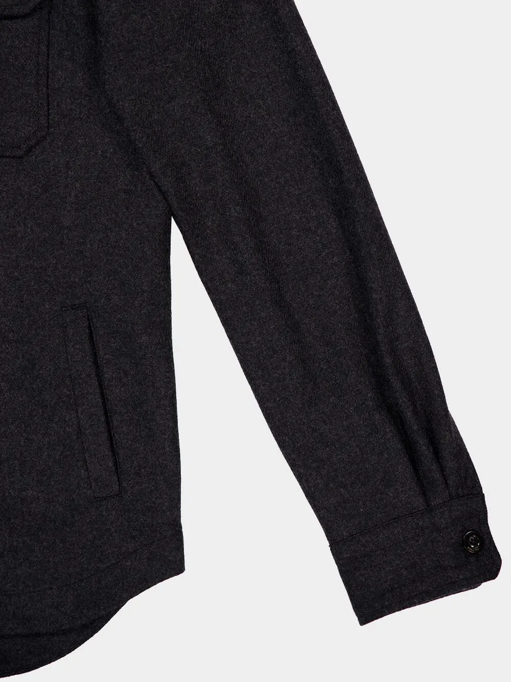 Dark Grey Wool Overshirt sold by Fashion Clinic product image thumbnail 4