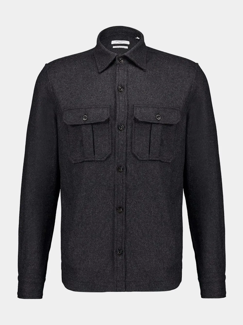 Dark Grey Wool Overshirt sold by Fashion Clinic