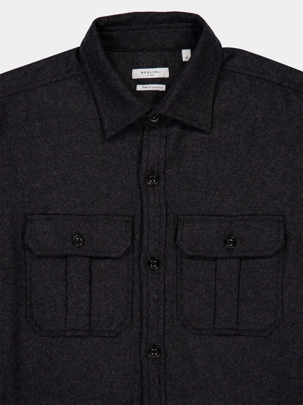 Dark Grey Wool Overshirt sold by Fashion Clinic product image thumbnail 3