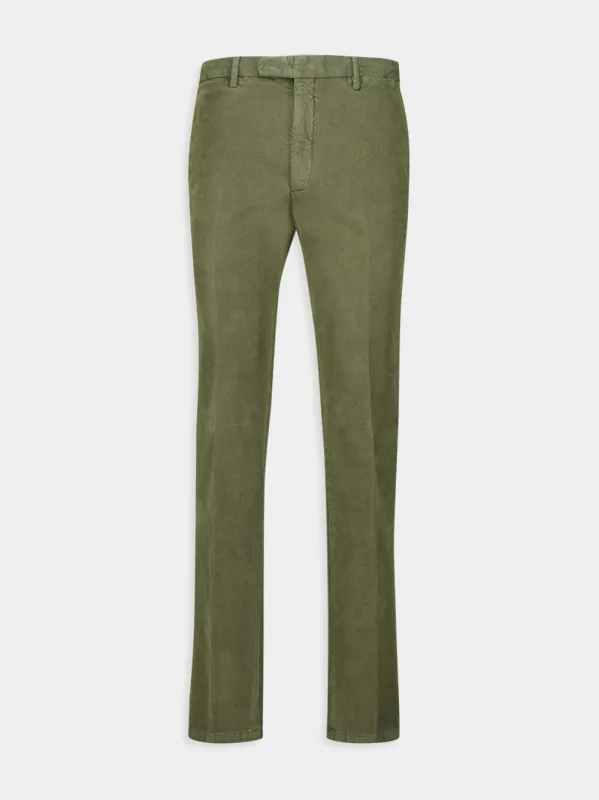Green Classic Fit Trousers sold by Fashion Clinic