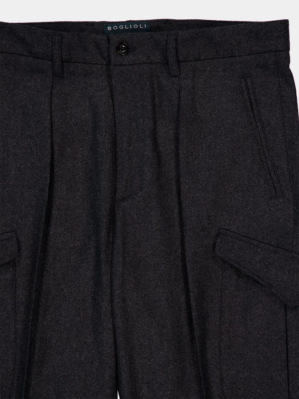 Classic Fit Virgin Wool Cargo Trousers sold by Fashion Clinic product image thumbnail 3
