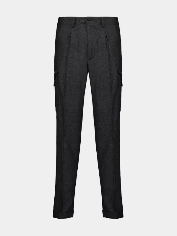 Classic Fit Virgin Wool Cargo Trousers made by Boglioli
