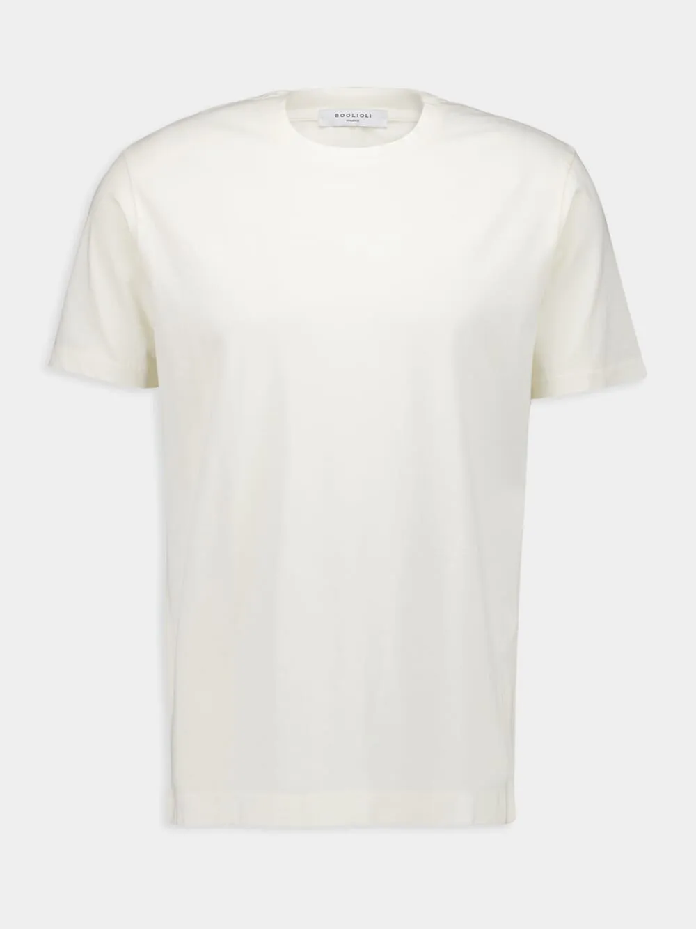 White Cotton Crew Neck T-Shirt sold by Fashion Clinic