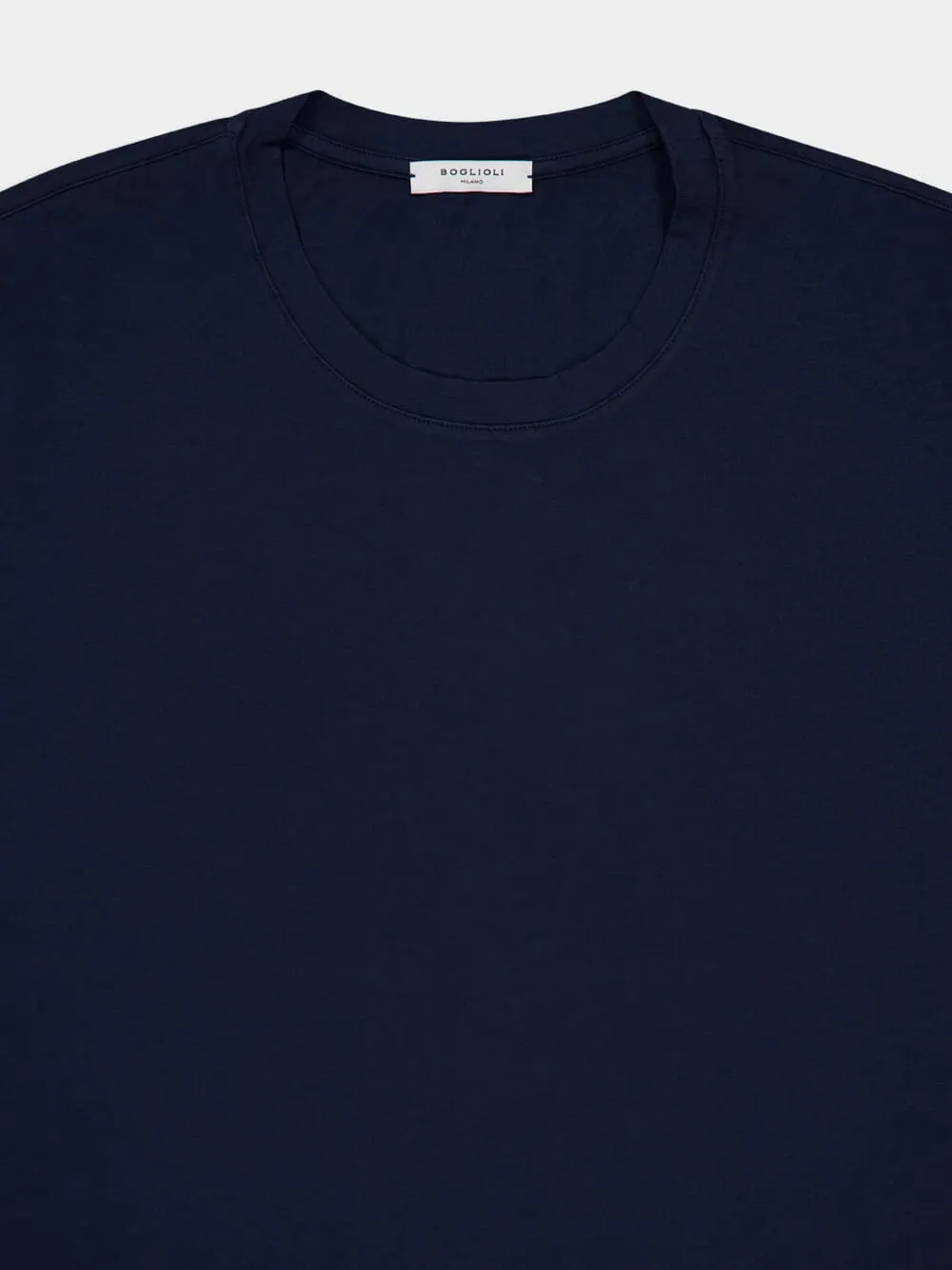 Dark Blue Cotton Crew Neck T-shirt sold by Fashion Clinic product image thumbnail 3